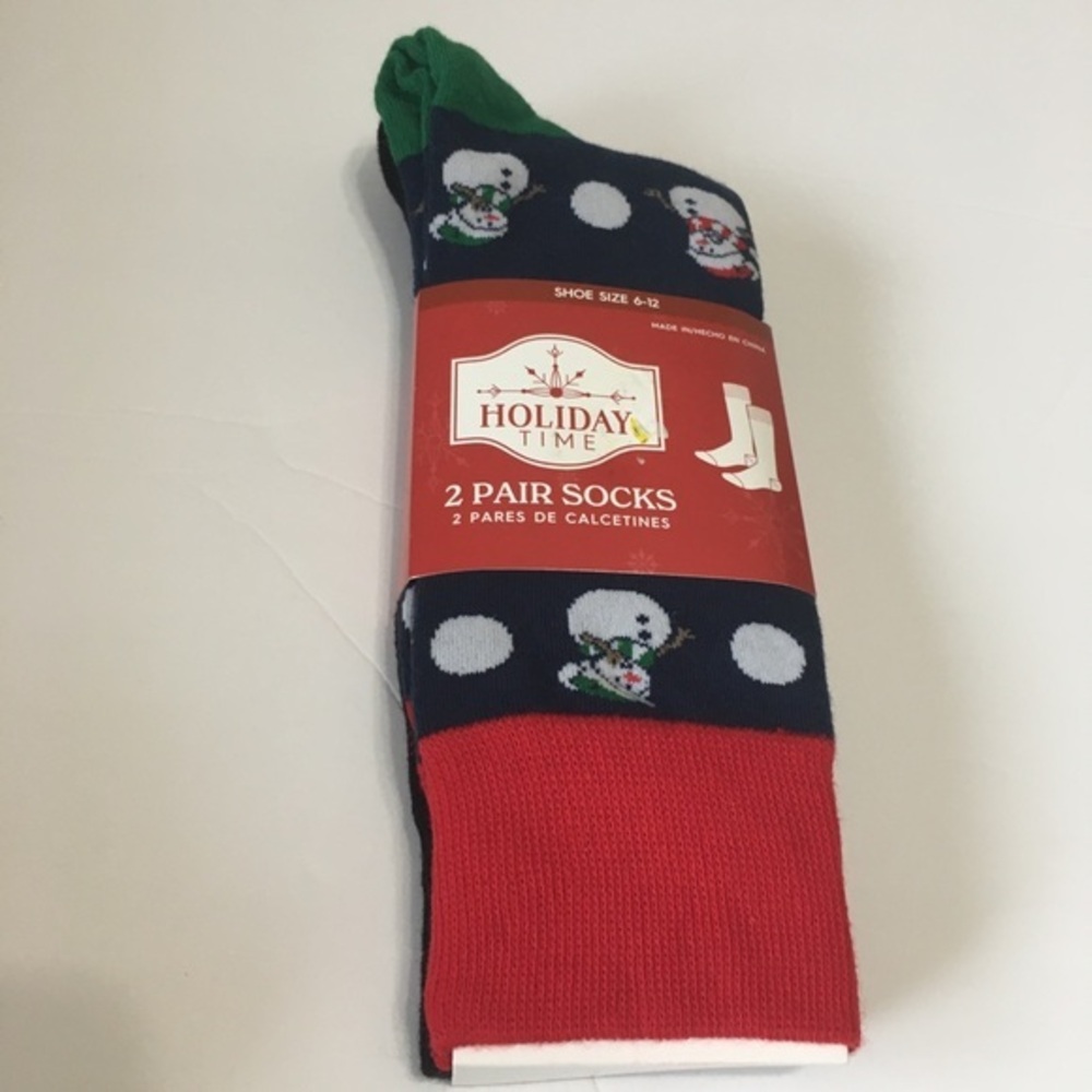 Holiday Time Men's Festive Red and Green Socks - 2 Pair Pack